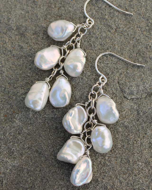 LILLIAN keshi pearl cluster earrings - Carrie Whelan Designs