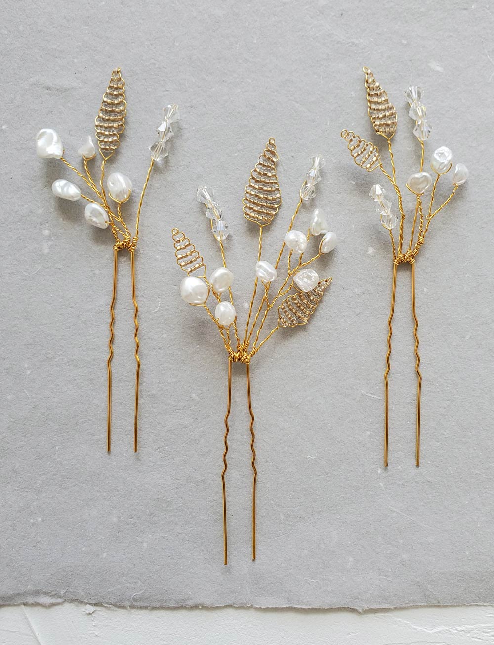 Peach pearl floral hair comb for bride handmade by Carrie Whelan Designs
