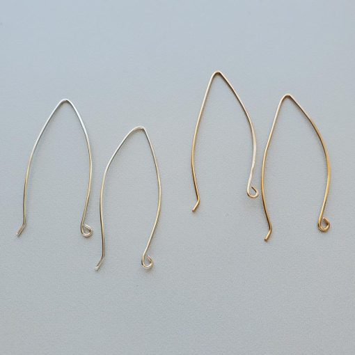 Long Ear wires in sterling silver or 14kt gold fill