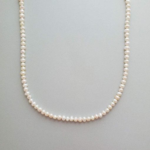 Handcrafted small pearl necklace by Carrie Whelan Designs